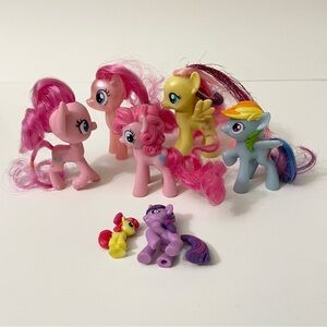 Lot of 7 My Little Pony Toys Rainbow Dash Pinkie Pie Fluttershy